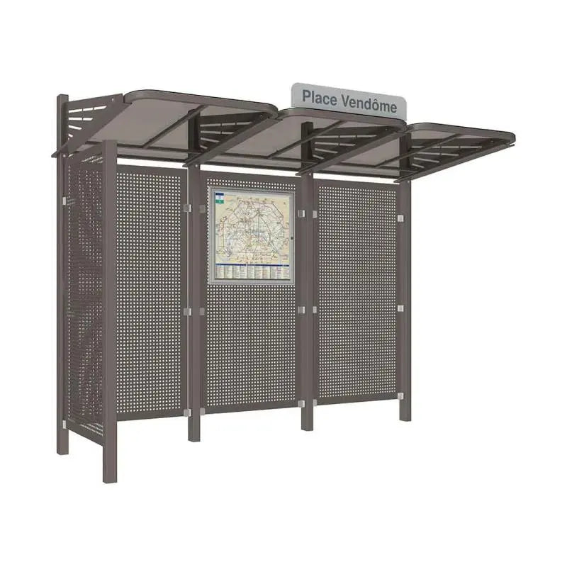 Abribus Conviviale® avec bardages acier Procity