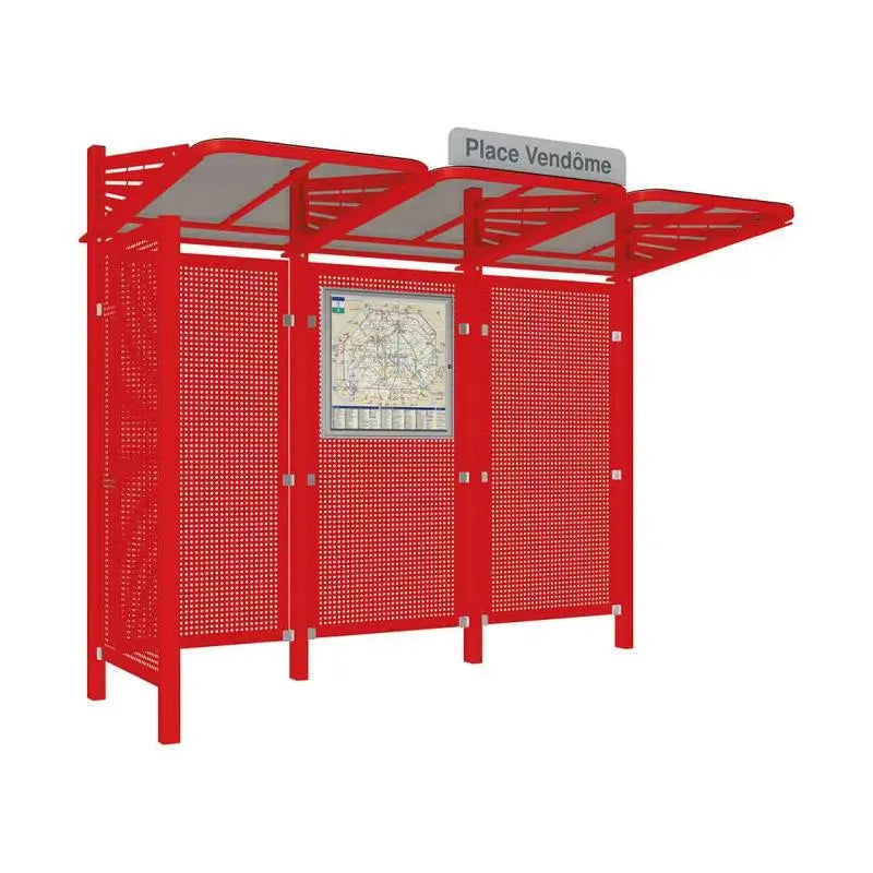 Abribus Conviviale® avec bardages acier Procity