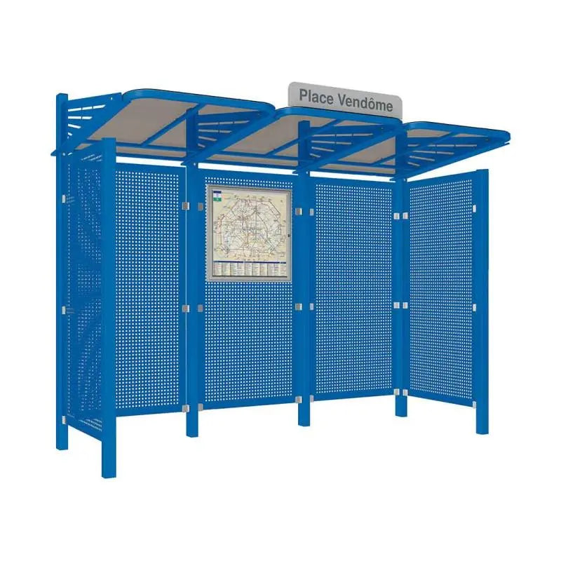 Abribus Conviviale® avec bardages acier Procity
