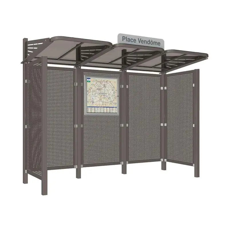 Abribus Conviviale® avec bardages acier Procity