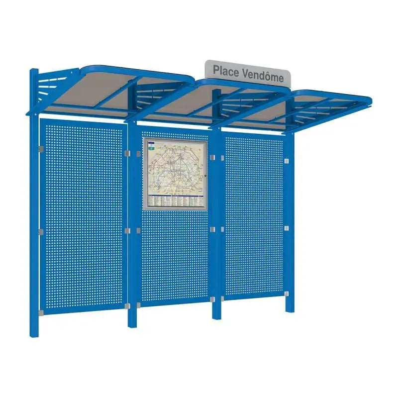 Abribus Conviviale® avec bardages acier Procity