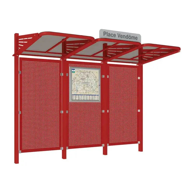 Abribus Conviviale® avec bardages acier Procity