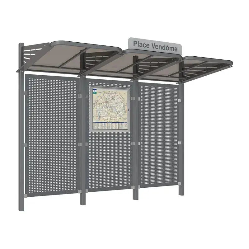 Abribus Conviviale® avec bardages acier Procity