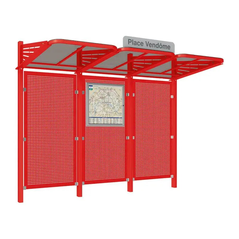 Abribus Conviviale® avec bardages acier Procity