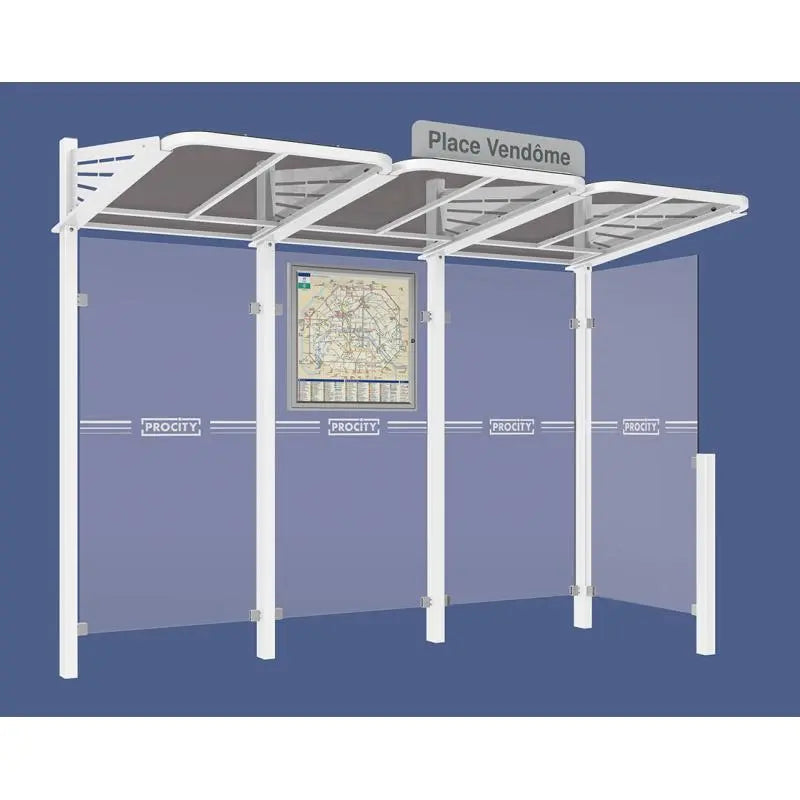 Abribus Conviviale® avec bardages verre Procity