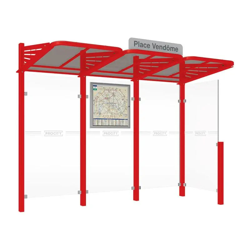 Abribus Conviviale® avec bardages verre Procity