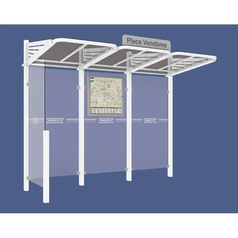 Abribus Conviviale® avec bardages verre Procity