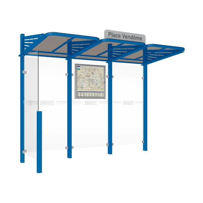 Abribus Conviviale® avec bardages verre Procity