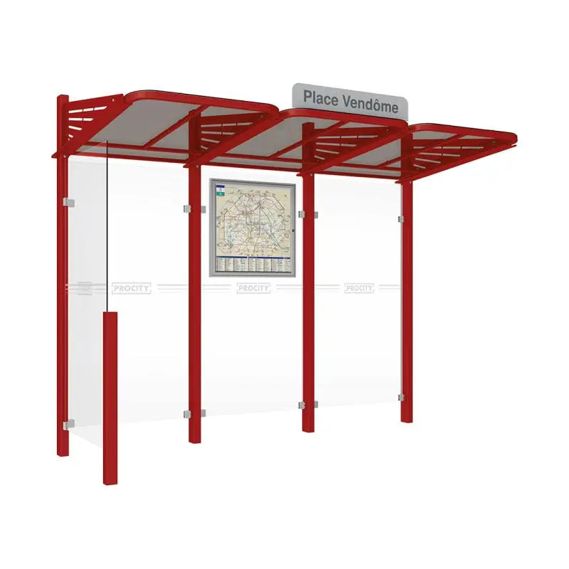 Abribus Conviviale® avec bardages verre Procity