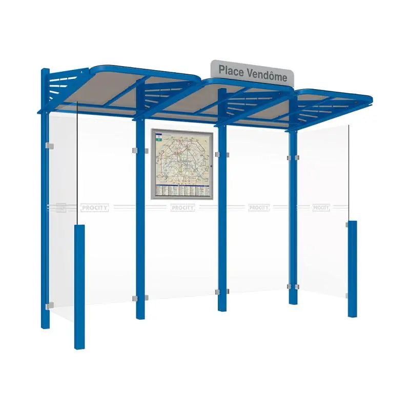 Abribus Conviviale® avec bardages verre Procity