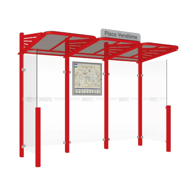Abribus Conviviale® avec bardages verre Procity