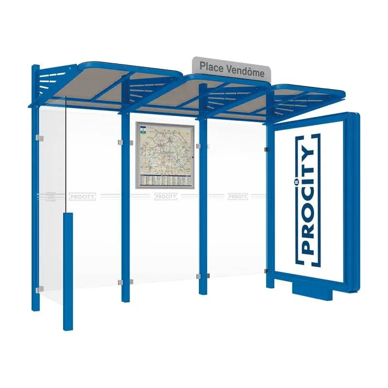 Abribus Conviviale® avec bardages verre Procity