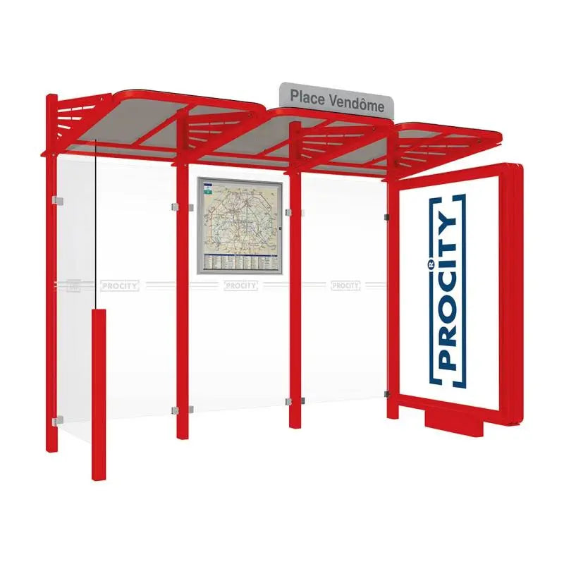 Abribus Conviviale® avec bardages verre Procity