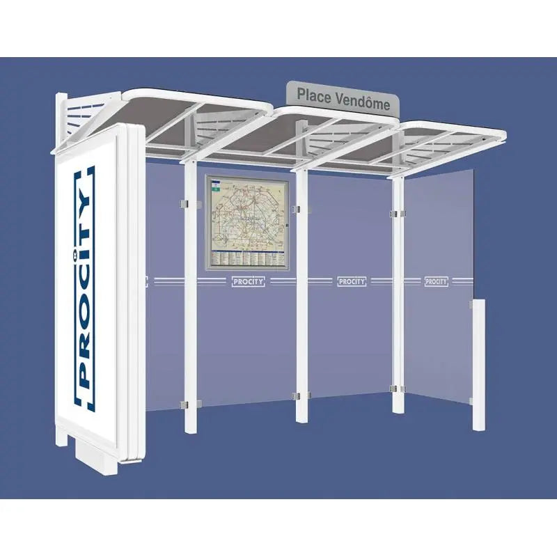 Abribus Conviviale® avec bardages verre Procity