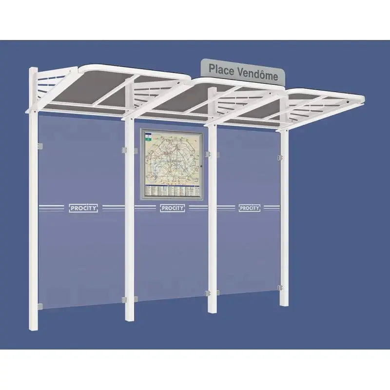 Abribus Conviviale® avec bardages verre Procity