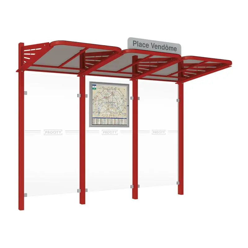 Abribus Conviviale® avec bardages verre Procity