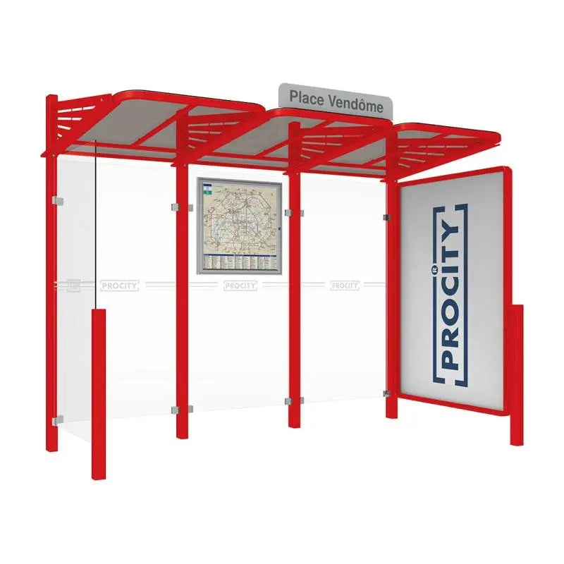 Abribus Conviviale® avec bardages verre Procity