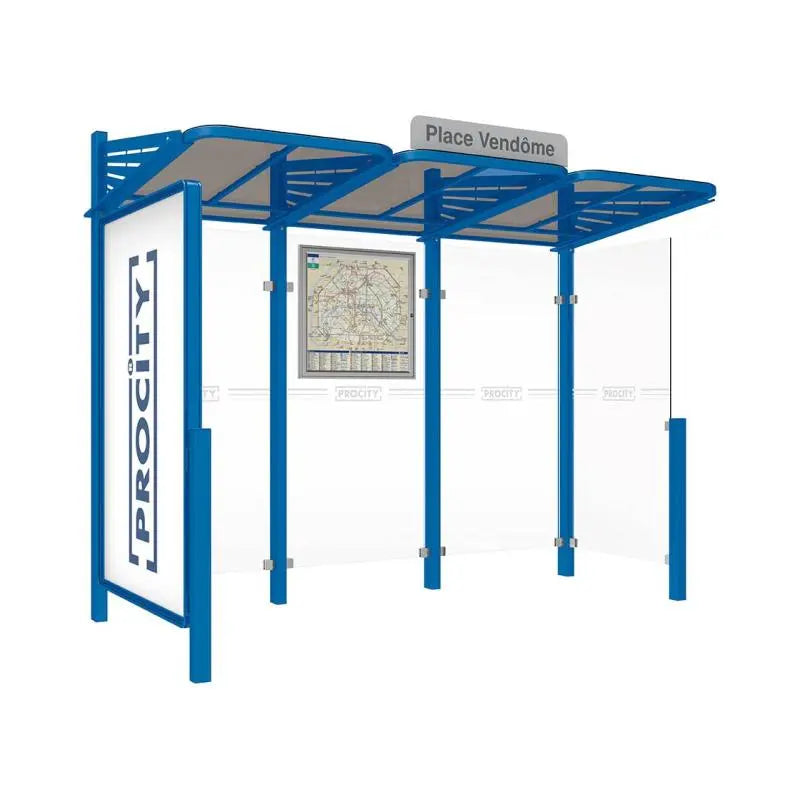 Abribus Conviviale® avec bardages verre Procity