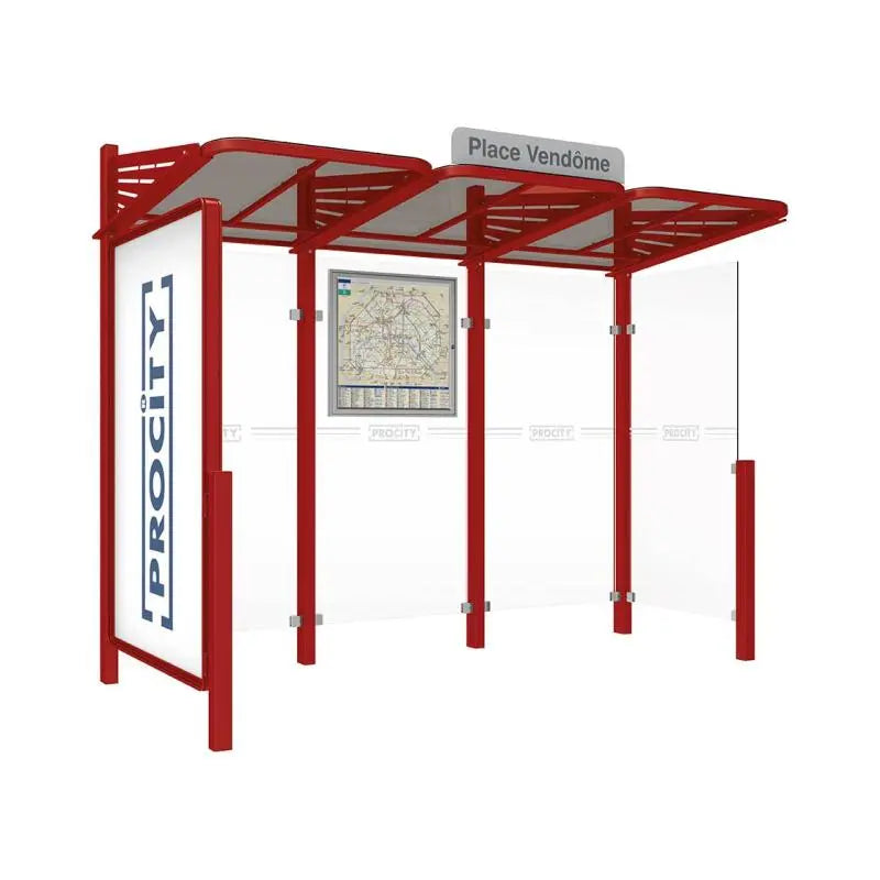 Abribus Conviviale® avec bardages verre Procity