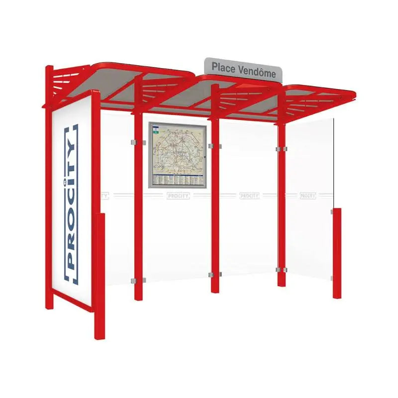 Abribus Conviviale® avec bardages verre Procity