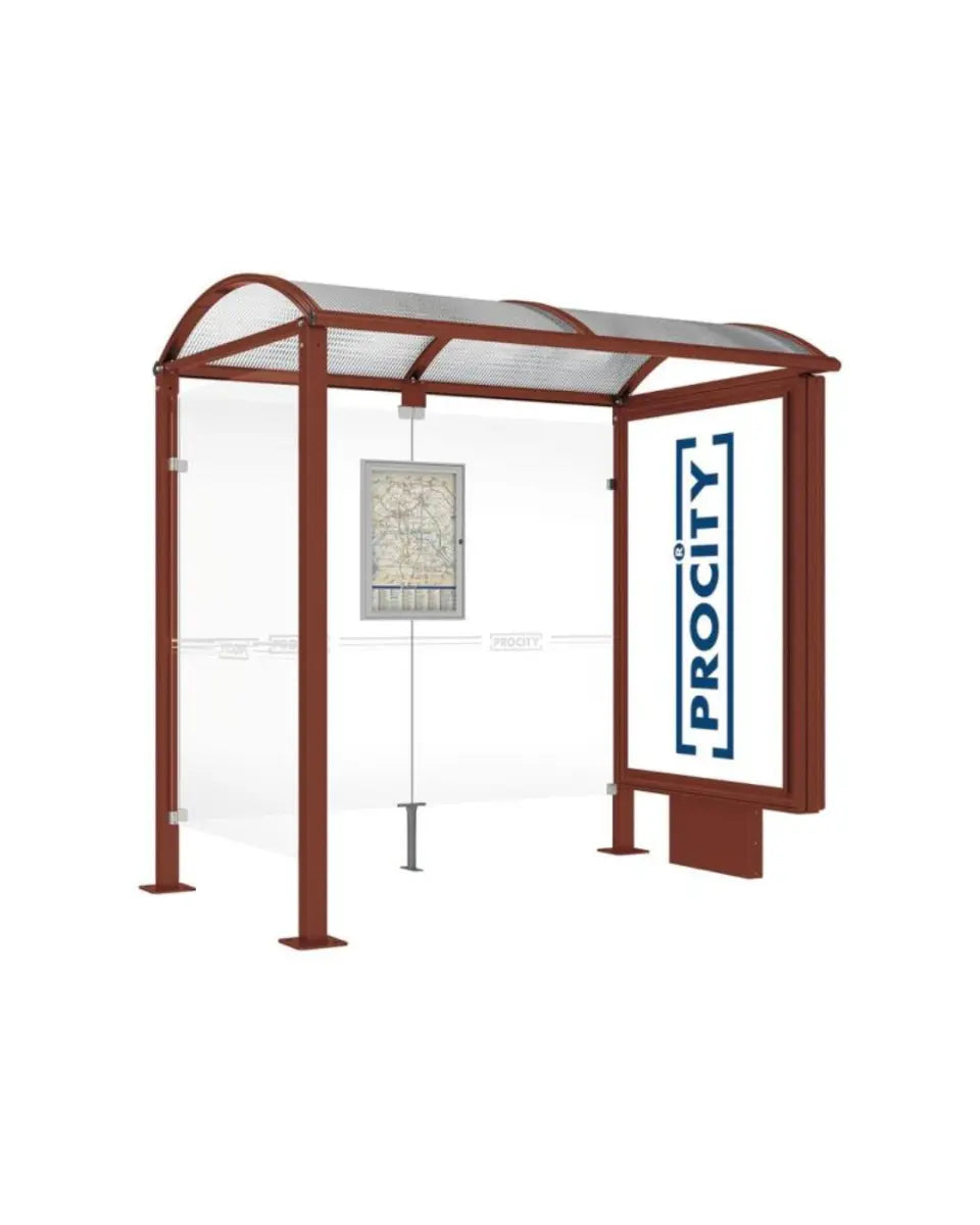 Station de bus Voute avec caisson d'affichage lumineux france collectivités