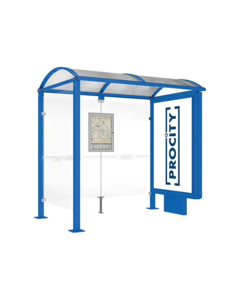 Station de bus Voute avec caisson d'affichage lumineux france collectivités