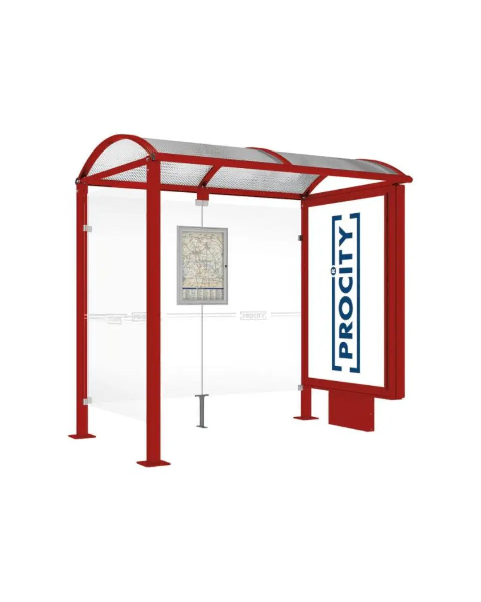Station de bus Voute avec caisson d'affichage lumineux france collectivités