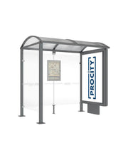 Station de bus Voute avec caisson d'affichage lumineux france collectivités