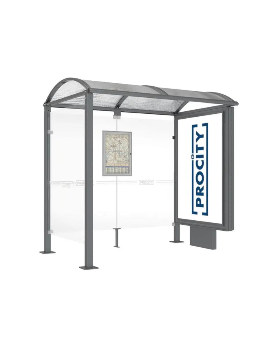 Station de bus Voute avec caisson d'affichage lumineux france collectivités
