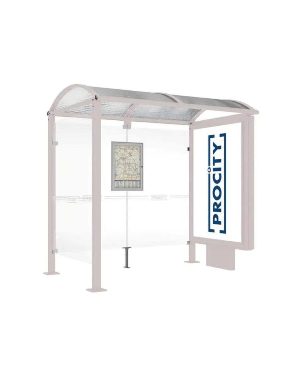 Station de bus Voute avec caisson d'affichage lumineux france collectivités