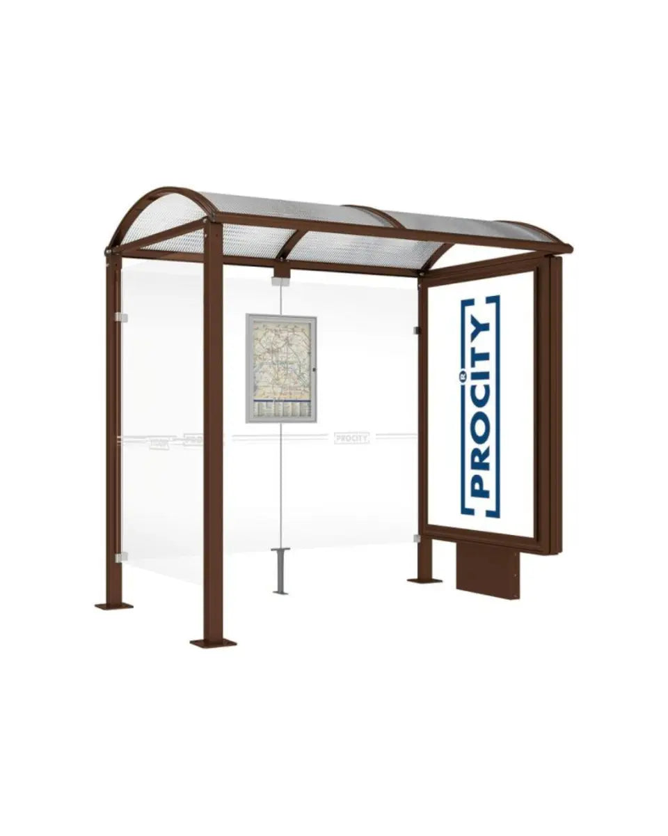 Station de bus Voute avec caisson d'affichage lumineux france collectivités