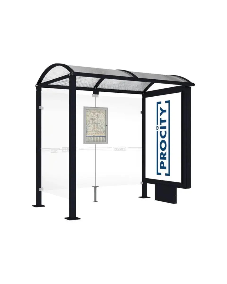 Station de bus Voute avec caisson d'affichage lumineux - France Collectivités