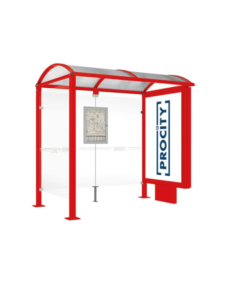 Station de bus Voute avec caisson d'affichage lumineux france collectivités