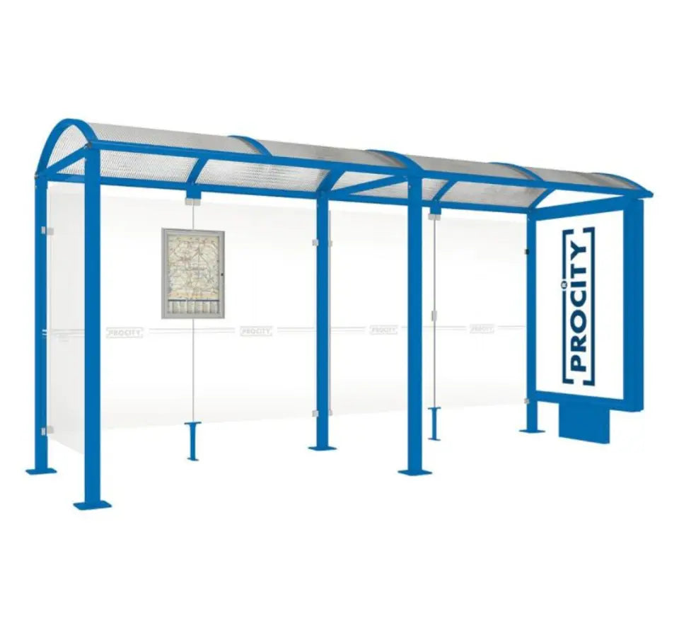 Station de bus Voute avec caisson d'affichage lumineux-5000 mm-BLEU