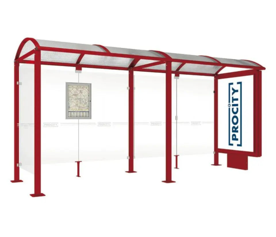 Station de bus Voute avec caisson d'affichage lumineux-5000 mm-BORDEAU
