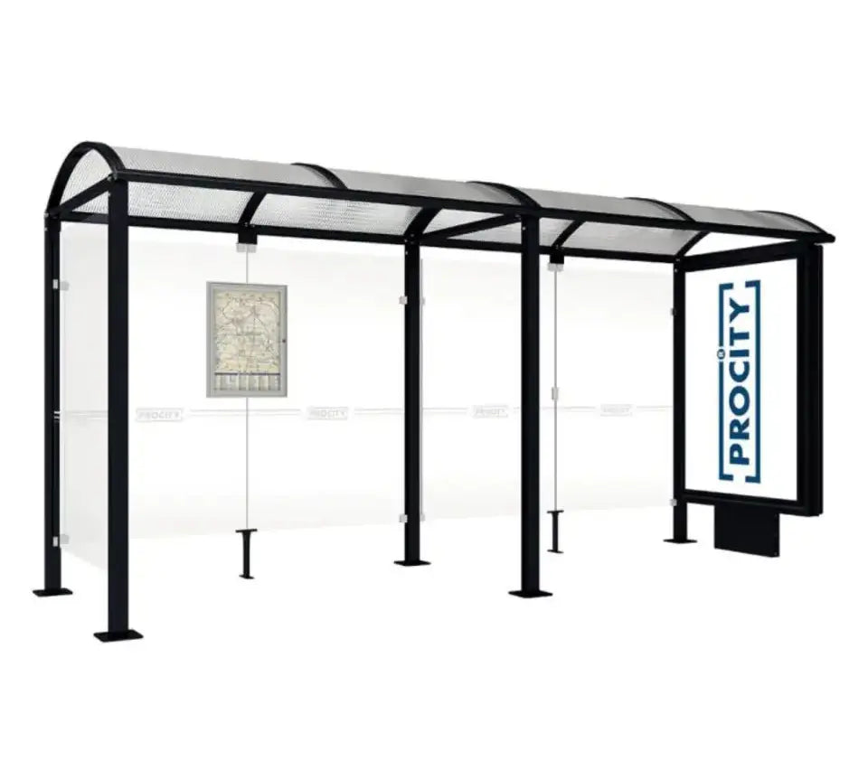 Station de bus Voute avec caisson d'affichage lumineux - France Collectivités