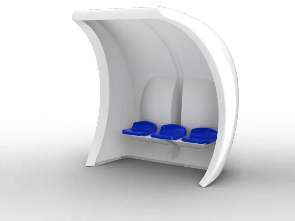 Abri de touche monobloc composite, standard 1,67 m ou premium 2 m, 3 à 10 places