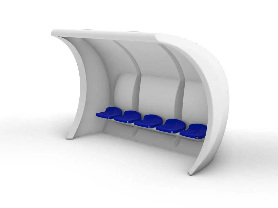Abri de touche monobloc composite, standard 1,67 m ou premium 2 m, 3 à 10 places