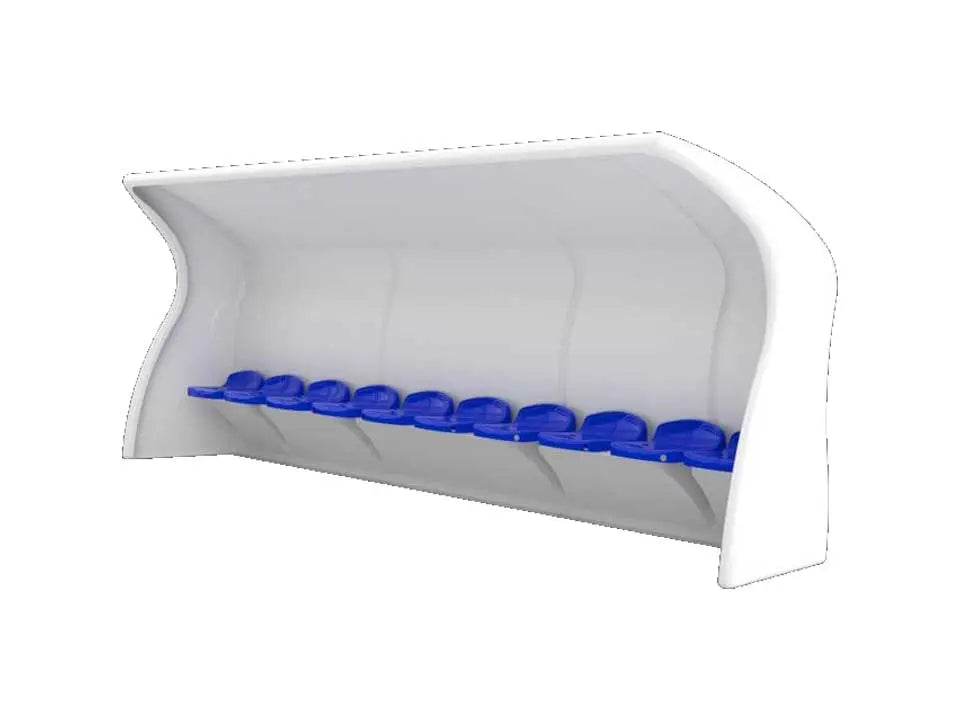 Abri de touche monobloc composite, standard 1,67 m ou premium 2 m, 3 à 10 places