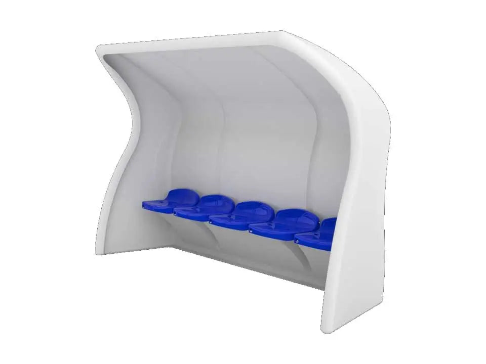 Abri de touche monobloc composite, standard 1,67 m ou premium 2 m, 3 à 10 places