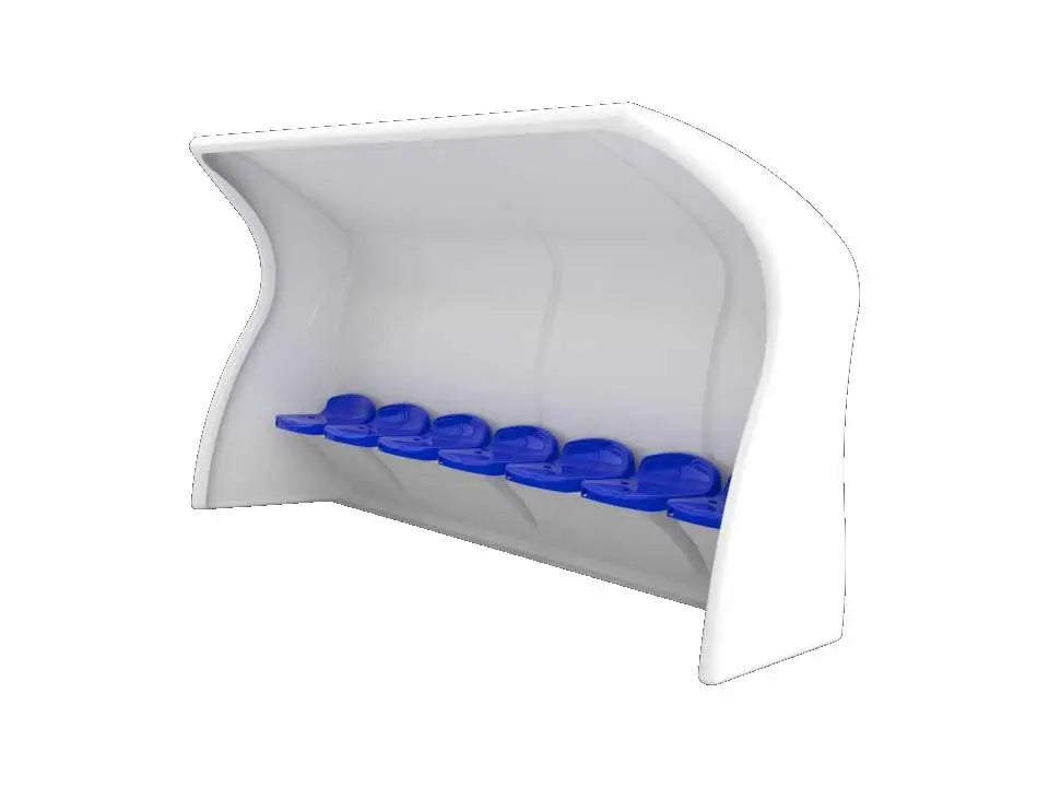 Abri de touche monobloc composite, standard 1,67 m ou premium 2 m, 3 à 10 places