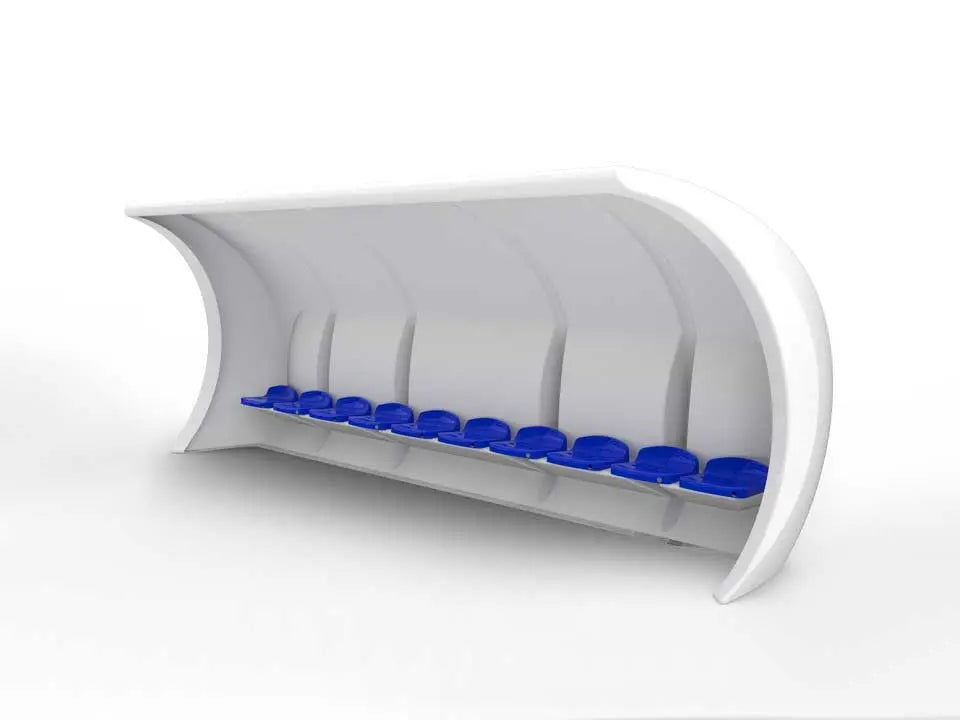 Abri de touche monobloc composite, standard 1,67 m ou premium 2 m, 3 à 10 places