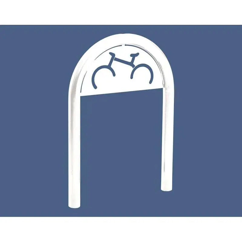 Appui vélo, avec signalétique cyclisme, scellement direct diamètre 60mm blanc