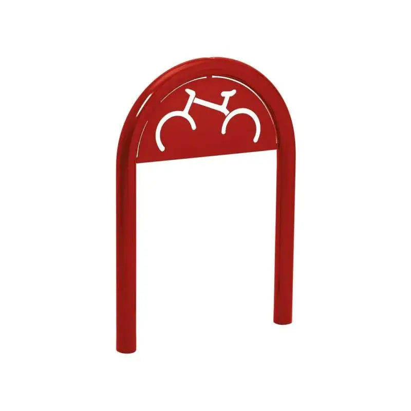 Appui vélo, avec signalétique cyclisme, scellement direct diamètre 60mm bordeaux