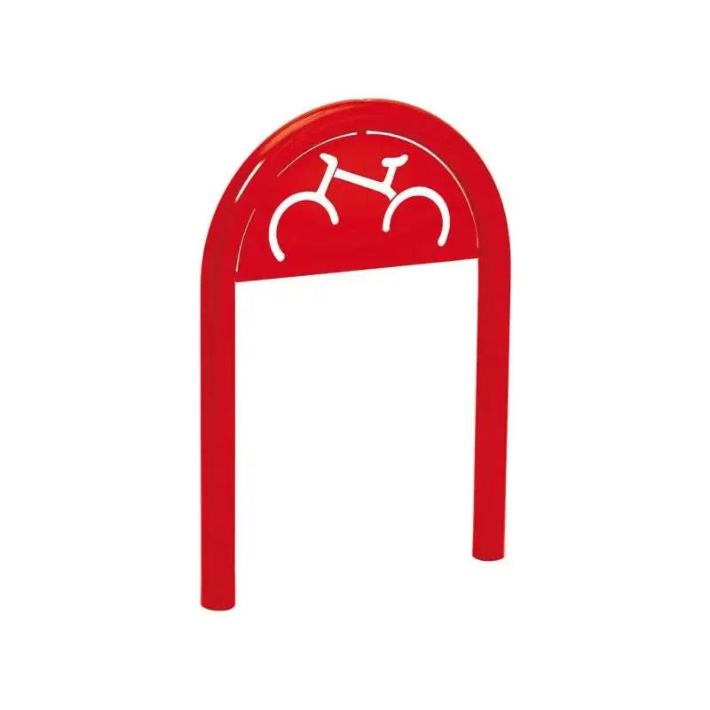 Appui vélo, avec signalétique cyclisme, scellement direct diamètre 60m rouge