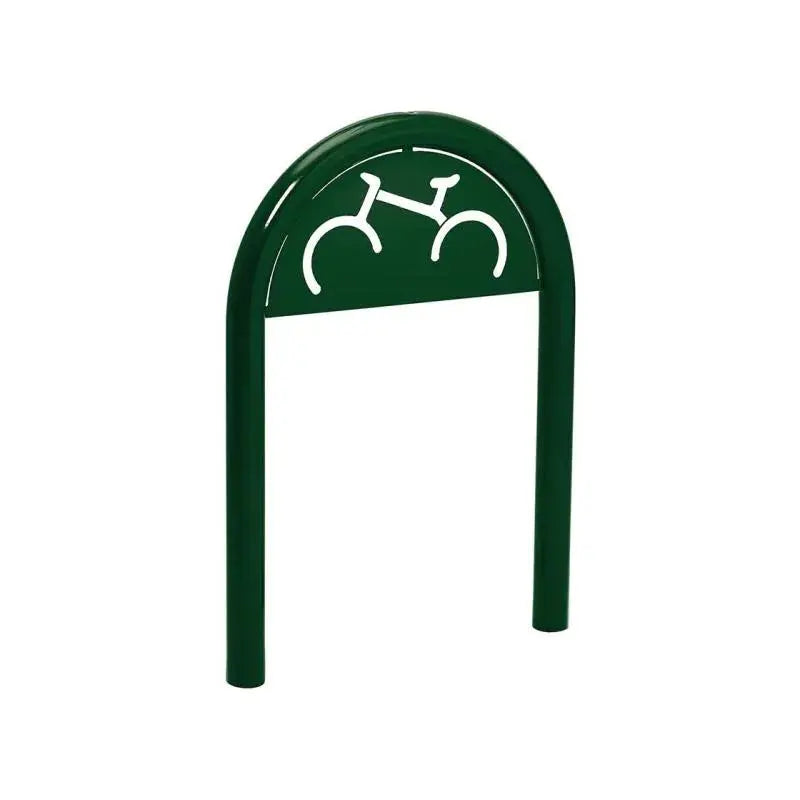 Appui vélo, avec signalétique cyclisme, scellement direct diamètre 60mm vert