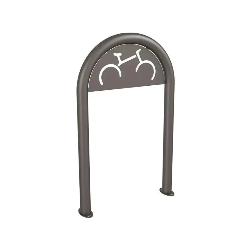 Appui vélo, avec signalétique cyclisme, sur platine diamètre 60m gris city