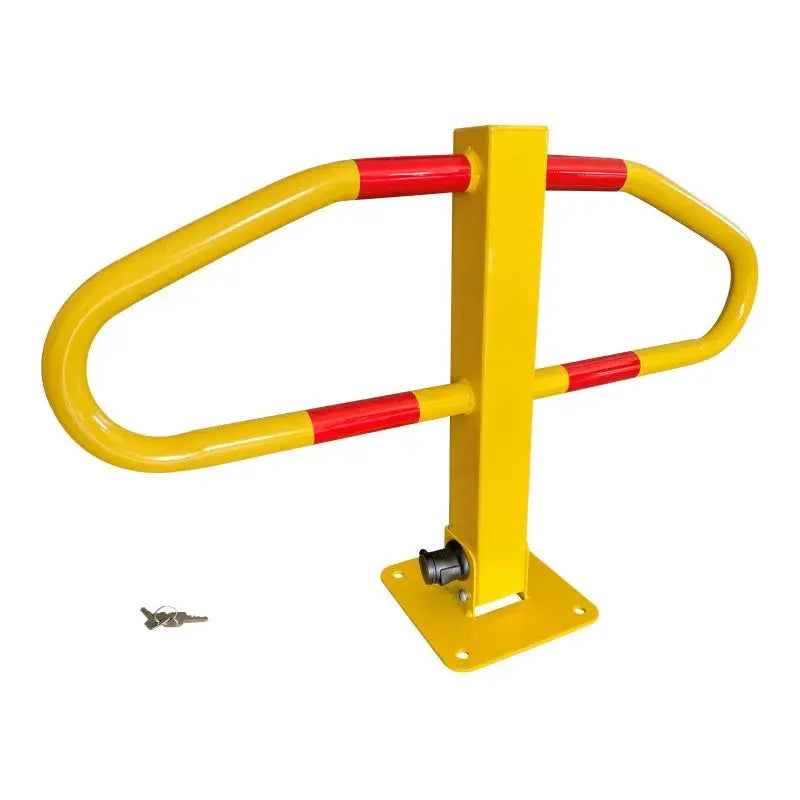 Bloc parking avec un pied central, jaune et rouge fixation sur platine et clé fournie