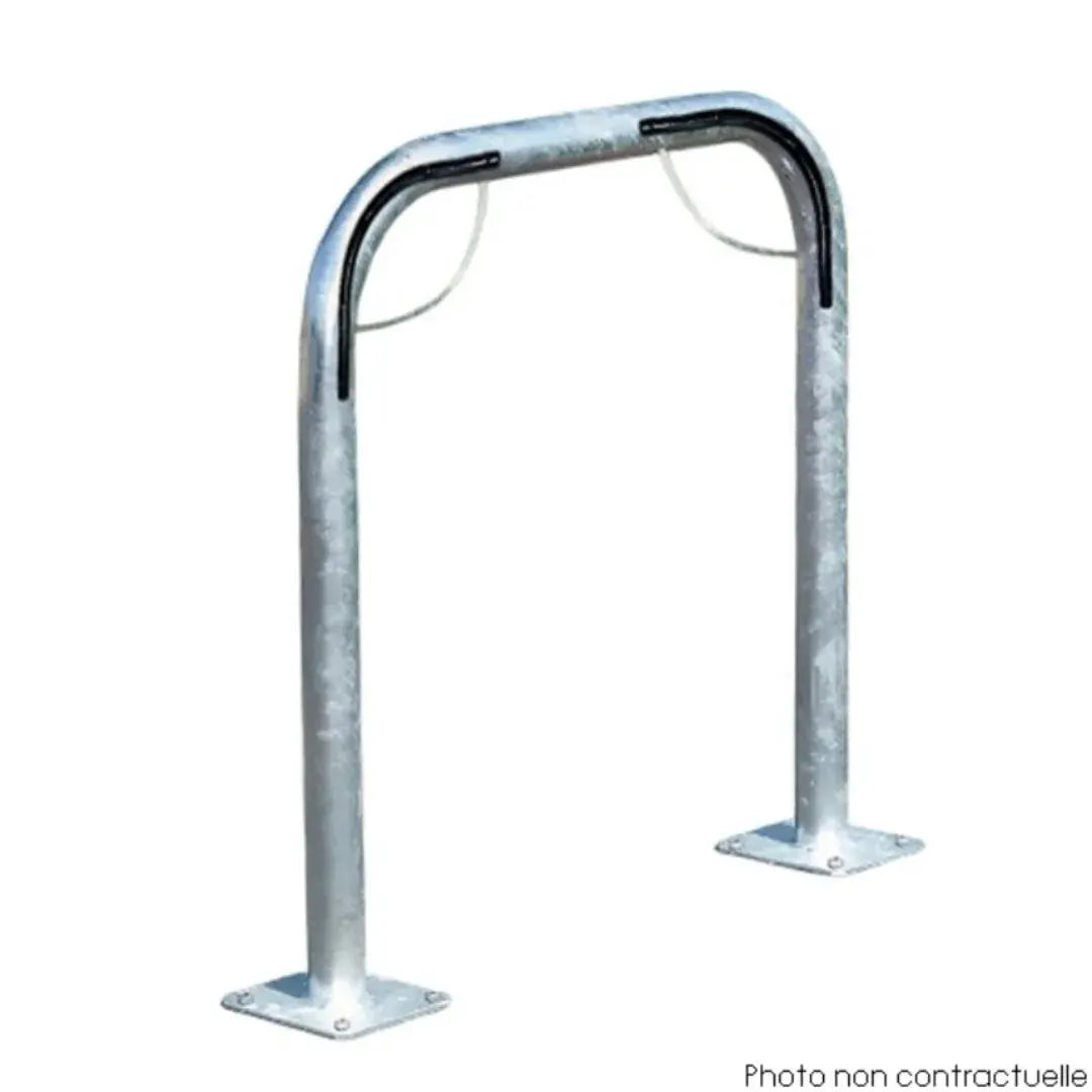 Arceau vélo Mottez sur platine avec protections caoutchouc anti-rayures