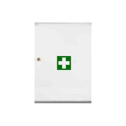 Armoire à pharmacie murale Farmor ARM 4002 DP en tôle blanche avec croix verte, une porte fermant à clé, moyen modèle